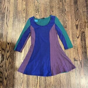 Vintage Delia’s Color Block Striped Dress Size Medium Retro